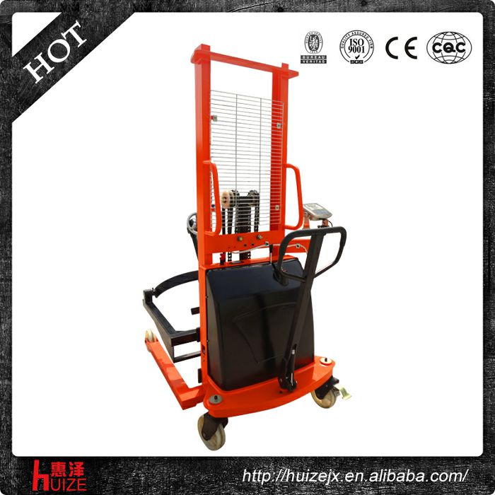 半電動(dòng)稱重油桶車（夾鐵桶，手搖翻轉(zhuǎn)倒料）